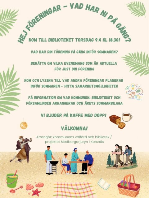 Kom ihåg föreningskvällen torsdag 9.4! Pernilla Howard från Yrkeshögskolan Centria berättar om positiv marknadsföring och kommunikation samt leder diskussionen om samarbetsmöjligheter och sommarevenemang 😊 Välkomna!