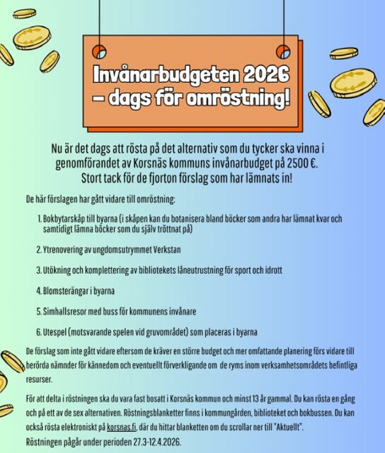 Kom ihåg att rösta senast 12.4!