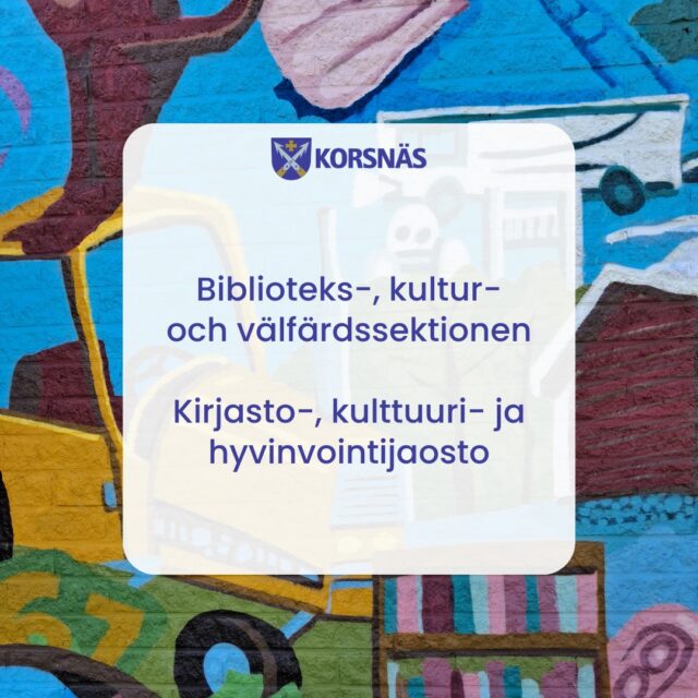 Protokollet från Biblioteks-, kultur- och välfärdssektionens möte 14.9.2026 finns nu att läsas på nätet via följande länk:

https://korsnas.tweb.fi/ktwebscr/pk_asil_tweb.htm?bid=3149

* * * * * * * * * *

Kirjasto-, kulttuuri- ja hyvinvointijaoston 14.9.2026 pidetyn kokouksen pöytäkirja on nyt luettavissa verkossa seuraavan linkin kautta:

https://korsnas.tweb.fi/ktwebscr/pk_asil_tweb.htm?bid=3149