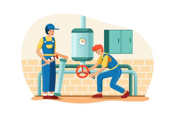 Reparationsarbeten i kyrkobyn